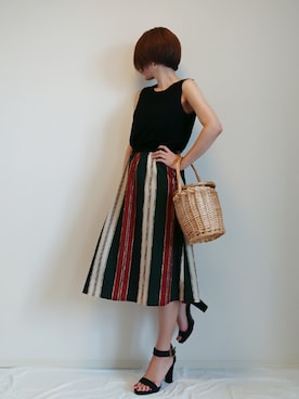 「BLISS POINT（ブリスポイント）のアイテム（バッグ）」を使った、nonさん（レディース・159cm）の夏コーディネート