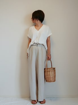 「BLISS POINT（ブリスポイント）のアイテム（バッグ）」を使った、nonさん（レディース・159cm）の夏コーディネート