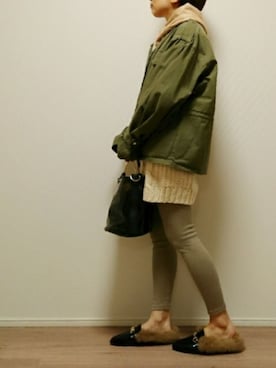 「ニットショートパンツ」｜「アイテム（ジャケット/アウター）」を使った、nonさん（レディース・159cm）の春コーディネート