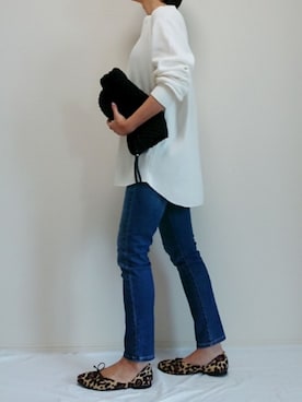 「BLISS POINT（ブリスポイント）のアイテム（クラッチバッグ）」を使った、nonさん（レディース・159cm）の秋コーディネート