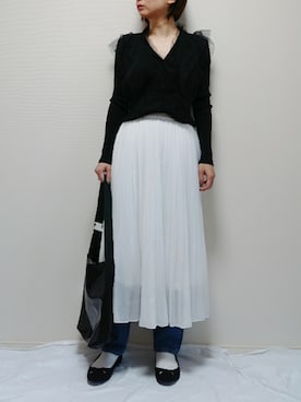 「zozoデニム」｜「アイテム（バレエシューズ）」を使った、nonさん（レディース・159cm）の冬コーディネート