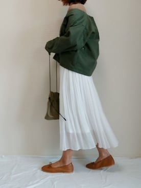 「STUDIOUS（ステュディオス）のアイテム（ミリタリージャケット）」を使った、nonさん（レディース・159cm）の春コーディネート