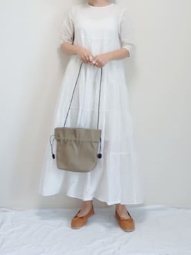 「DHOLIC（ディーホリック）のアイテム（バレエシューズ）」を使った、nonさん（レディース・159cm）の夏コーディネート