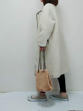 「DHOLIC（ディーホリック）のアイテム（レギンス/スパッツ）」を使った、nonさん（レディース・159cm）の冬コーディネート