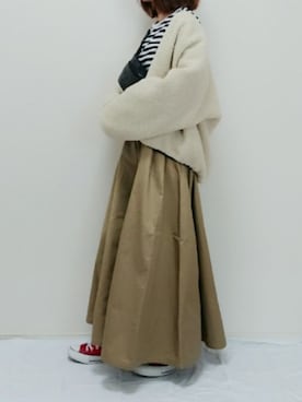 「赤コンバース」｜「アイテム（ブルゾン）」を使った、nonさん（レディース・159cm）の冬コーディネート