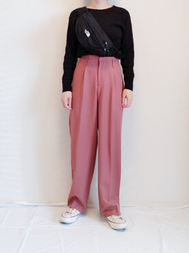 「くすみカラー」｜「アイテム（ボディバッグ/ウエストポーチ）」を使った、nonさん（レディース・159cm）の春コーディネート