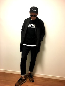 「シュプリーム」｜「アイテム（チェスターコート）」を使った、masaさん（メンズ・176cm）の秋コーディネート