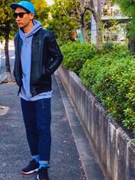 「シュプリーム」｜「アイテム（MA-1）」を使った、masaさん（メンズ・176cm）の冬コーディネート