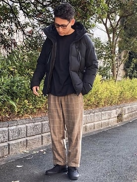 「アイテム（ダウンジャケット/コート）」を使った、masaさん（メンズ・176cm）の冬コーディネート