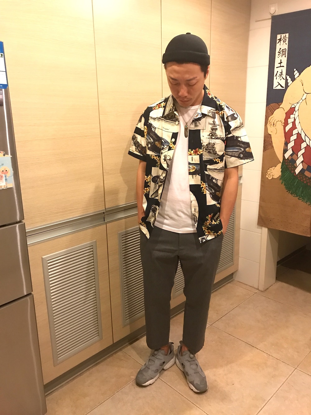 「reebok、journal standard」｜「gorosのアイテム（ネックレス、その他）」を使った、张先生さん（メンズ・179cm）の夏コーディネートの1枚目の写真