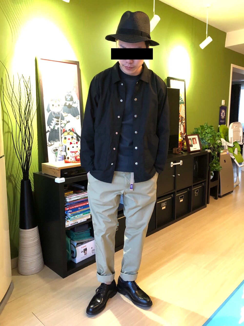 「THE NORTH FACE PURPLE LABEL」｜「THE NORTH FACE PURPLE LABELのアイテム（トップス、ブラック系）」を使った、张先生さん（メンズ・179cm）の春コーディネートの1枚目の写真