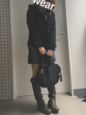 「BEAMS（ビームス）のアイテム（ダッフルコート）」を使った、はるちんさん（レディース・154cm）の秋コーディネート
