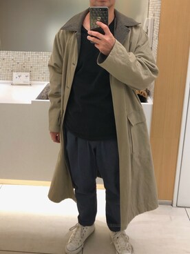 undecorated MANのチェスターコートを使ったメンズ人気ファッション