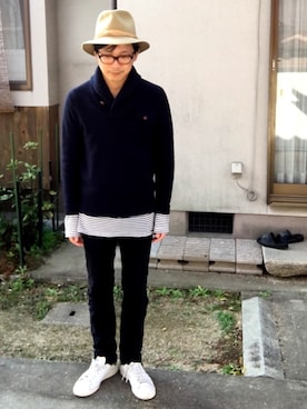 「TAKAHIROMIYASHITATheSoloIst.（タカヒロミヤシタザソロイスト）のアイテム（帽子）」を使った、snoozerさん（メンズ・171cm）の冬コーディネート