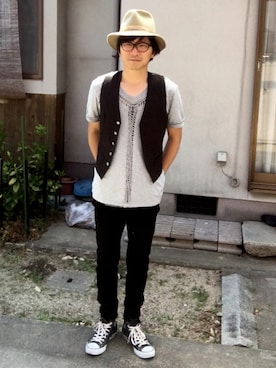 「TAKAHIROMIYASHITATheSoloIst.（タカヒロミヤシタザソロイスト）のアイテム（帽子）」を使った、snoozerさん（メンズ・171cm）の春コーディネート