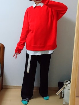 「Champion（チャンピオン）のアイテム（ニット/セーター）」を使った、優 ~Peaces~さん（メンズ・180cm）の秋コーディネート