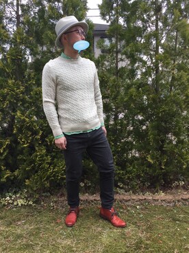 「アイテム（ブーツ）」を使った、Hideyuki Nagaiさん（メンズ・168cm）の春コーディネート