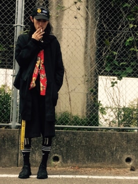 「ガウン」｜「アイテム（メッセンジャーバッグ）」を使った、441kazu10@DEJAVU＋さん（メンズ・178cm）の春コーディネート