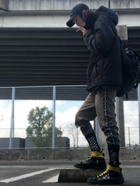 「MARCELO BURLON（マルセロ・バーロン）のアイテム（パンツ）」を使った、441kazu10@DEJAVU＋さん（メンズ・178cm）の冬コーディネート