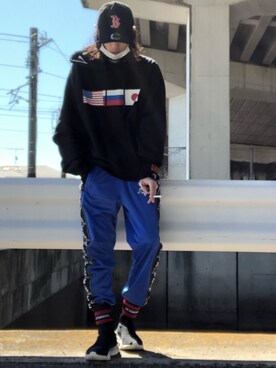 「Gosha Rubchinskiy（ゴーシャラブチンスキー）のアイテム（パーカー）」を使った、441kazu10@DEJAVU＋さん（メンズ・178cm）の春コーディネート