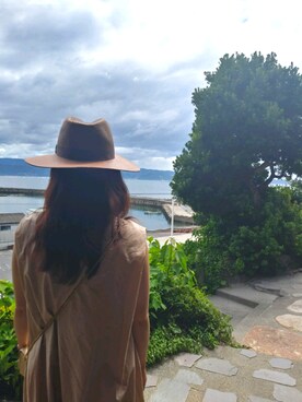 「Ameri（アメリ）のアイテム（ハット）」を使った、Megumi-tさん（レディース・154cm）の秋コーディネート
