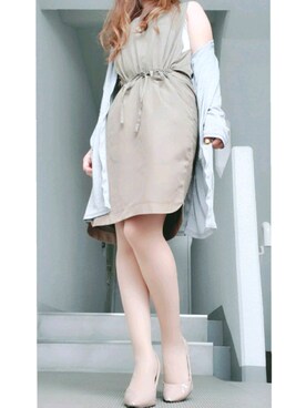 「pink adobe（ピンクアドベ）のアイテム（カーディガン/ボレロ、シルバー系）」を使った、mammie33さん（レディース・156cm）の秋コーディネート