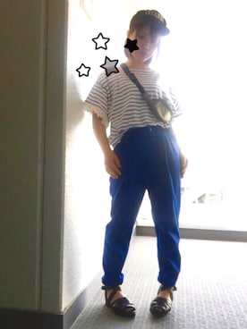 「AZUL（アズール）のアイテム（キャップ）」を使った、Yuuさん（レディース・148cm）の春コーディネート