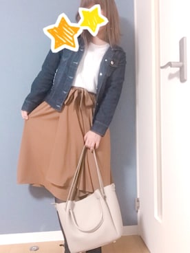 「CECIL McBEE（セシルマクビー）のアイテム（デニムジャケット）」を使った、Yuuさん（レディース・148cm）の秋コーディネート
