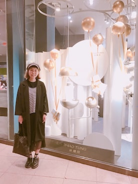 「MEIER.Q（マイヤーキュー）のアイテム（ピーコート）」を使った、Menさん（レディース・164cm）の春コーディネート