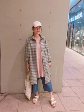 「planet（planet）のアイテム（パンツ）」を使った、Menさん（レディース・164cm）の春コーディネート