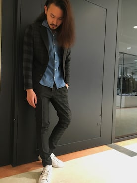 「SCROLLのアイテム」を使った、Shuto Shimanakaさん（メンズ・181cm）の春コーディネート