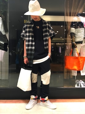 「BUSCEMI（ブシェミ）のアイテム」を使った、Shuto Shimanakaさん（メンズ・181cm）の夏コーディネート