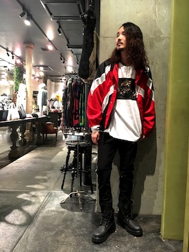 「BUSCEMI（ブシェミ）のアイテム」を使った、Shuto Shimanakaさん（メンズ・181cm）の秋コーディネート