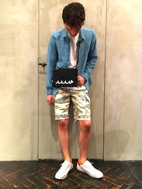 「muta（ムータ）のアイテム（バッグ）」を使った、Shuto Shimanakaさん（メンズ・181cm）の春コーディネート