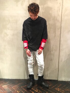 「KMRii（ケムリ）のアイテム（スニーカー）」を使った、Shuto Shimanakaさん（メンズ・181cm）の春コーディネート