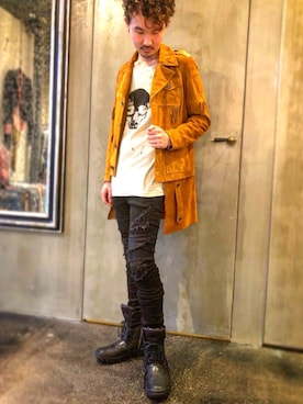 「KMRii（ケムリ）のアイテム（スニーカー）」を使った、Shuto Shimanakaさん（メンズ・181cm）の夏コーディネート