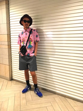 「roar（ロアー）のアイテム（パンツ）」を使った、Shuto Shimanakaさん（メンズ・181cm）の夏コーディネート