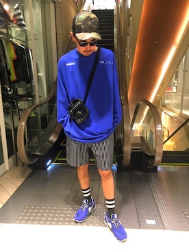 「roar（ロアー）のアイテム（帽子）」を使った、Shuto Shimanakaさん（メンズ・181cm）の夏コーディネート