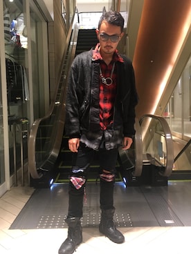 「KMRii（ケムリ）のアイテム（ブルゾン）」を使った、Shuto Shimanakaさん（メンズ・181cm）の夏コーディネート