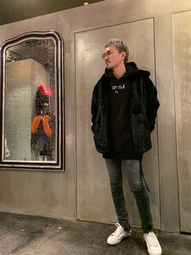 「ラビットファー」｜「アイテム（ジャケット/アウター）」を使った、Shuto Shimanakaさん（メンズ・181cm）の秋コーディネート