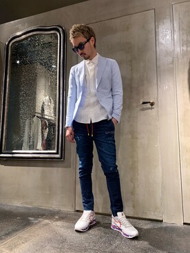 「AKM（エイケイエム）のアイテム（ジャケット/アウター）」を使った、Shuto Shimanakaさん（メンズ・181cm）の春コーディネート