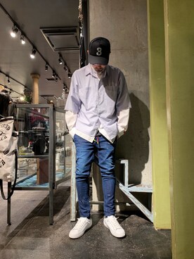 「1piu1uguale3 RELAX（ウノピュウノウグァーレトレリラックス）のアイテム（帽子）」を使った、Shuto Shimanakaさん（メンズ・181cm）の冬コーディネート
