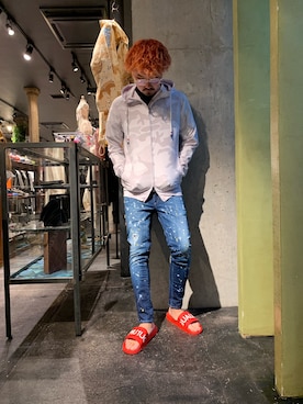 「1piu1uguale3 RELAX（ウノピュウノウグァーレトレリラックス）のアイテム（パーカー）」を使った、Shuto Shimanakaさん（メンズ・181cm）の春コーディネート