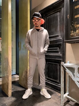 「1piu1uguale3 RELAX（ウノピュウノウグァーレトレリラックス）のアイテム（帽子）」を使った、Shuto Shimanakaさん（メンズ・181cm）の秋コーディネート