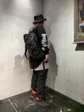 「ISAMU KATAYAMA BACKLASH（イサムカタヤマバックラッシュ）のアイテム（バッグ）」を使った、Shuto Shimanakaさん（メンズ・181cm）の秋コーディネート