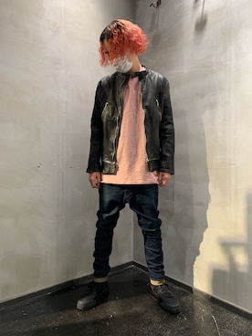 「ライタースジャケット」｜「アイテム（ジャケット/アウター）」を使った、Shuto Shimanakaさん（メンズ・181cm）の冬コーディネート