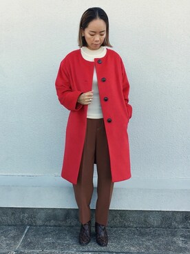 「EUCLAID（エウクレイド）のアイテム（その他アウター）」を使った、88kmrkyさん（レディース・160cm）の秋コーディネート