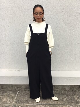 「EUCLAID（エウクレイド）のアイテム（オールインワン・サロペット）」を使った、88kmrkyさん（レディース・160cm）の秋コーディネート