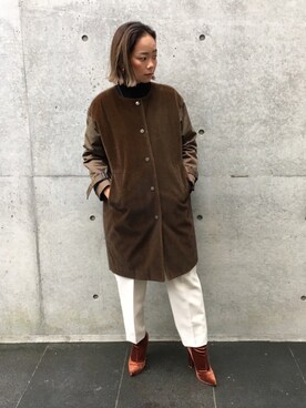 「EUCLAID（エウクレイド）のアイテム（その他アウター）」を使った、88kmrkyさん（レディース・160cm）の秋コーディネート