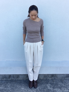 「EUCLAID（エウクレイド）のアイテム（パンツ）」を使った、88kmrkyさん（レディース・160cm）の秋コーディネート